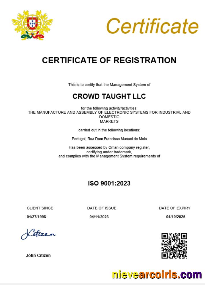 Portugal business registration certificate